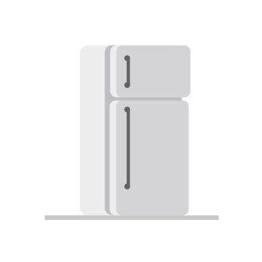 Buzdolabı ikonu. Web tasarımı için buzdolabı vektör simgesinin düz çizimi