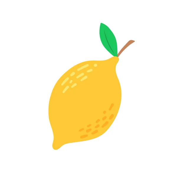 Ilustrasi Ikon Vektor Lemon Segar Diisolasi Pada Latar Belakang Putih - Stok Vektor