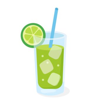 Buz Vektörü Düz Tasarımı ile Limon İçeceği Tazeleniyor