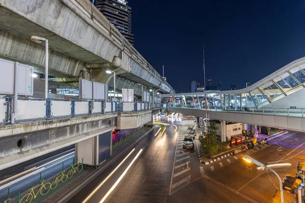 Bangkok Siyam Meydanı Nın Akşam Çekimleri Alacakaranlıkta Uzun Süre Çekildi — Stok fotoğraf