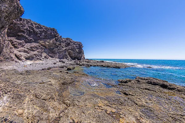 Vista Sobre Costa Rochosa Parque Nacional Los Ajaches Ilha Canária — Fotografia de Stock