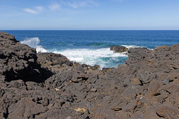 Bild Över Vulkaniska Kusten Nära Golfo Lanzarote Dagtid — Stockfoto