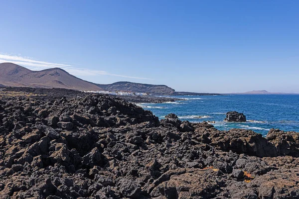 Photo Sur Côte Volcanique Près Golfo Sur Lanzarote Pendant Journée — Photo