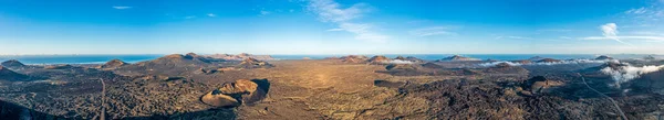 Foto Panoramica Del Drone Sull Arido Parco Nazionale Timanfaya Lanzarote — Foto Stock