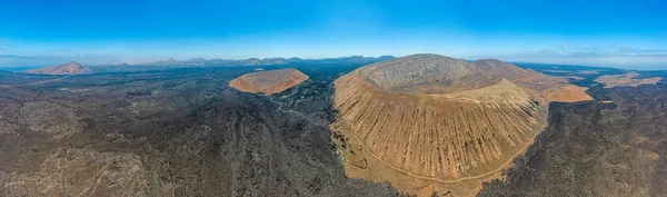 Imagen Panorámica Del Dron Sobre Estéril Parque Nacional Timanfaya Lanzarote — Foto de Stock