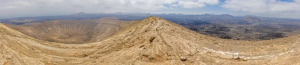 Panoramautsikt Över Caldera Blancas Vulkankrater Lanzarote Dagtid — Stockfoto