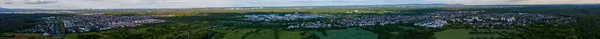 Drone Panorama Rand Van Frankfurt Met Stad Moerfelden Walldorf Luchthaven — Stockfoto