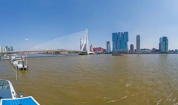 Blick Über Die Maas Auf Das Stadtzentrum Von Rotterdam Mit — Stockfoto