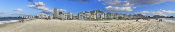 Imagen Panorámica Del Horizonte Detrás Playa Copacabana Río Janeiro Durante — Foto de Stock