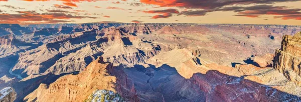 Panorama Foto Sobre Grand Canyon Arizona Luz Manhã — Fotografia de Stock