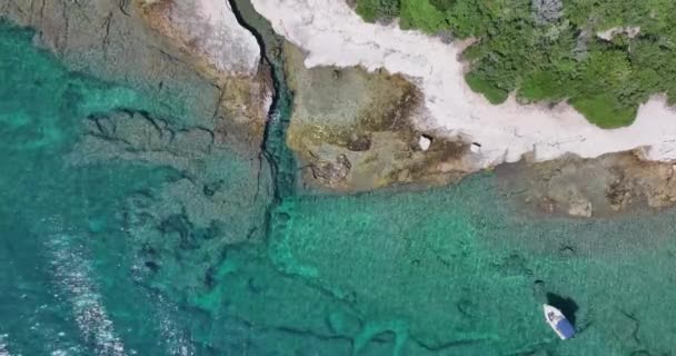 Vertical Drone Video Stretch Coast Town Pula Istria Day — Vídeo de stock