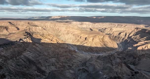 Time Lapse Drone Filme Fish River Canyon Namíbia Pela Manhã — Vídeo de Stock