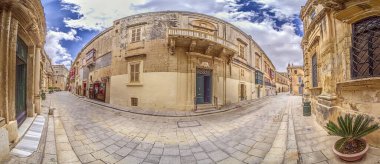 Tarihsel Malta şehri Mdina 'dan gün boyunca insansız izlenim