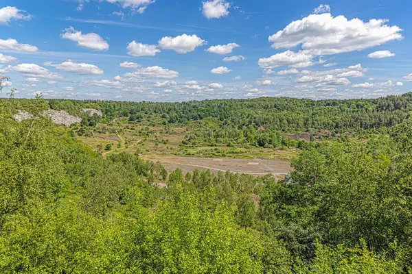 stock image Scenic view of the archeological excavation site Grube Messel in southern Hesse near Darmstadt, Germany