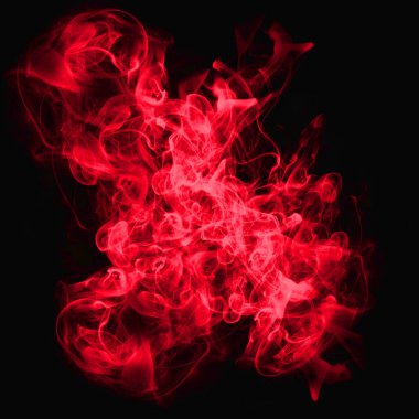 Akşam sisi. Siyah bir zemin, turkuaz, menekşe, deniz dalgası renkli duman bulutu ya da düşünce bulutu üzerinde izole edilmiş. Özel efektler, sisli bulutlar, arkaplan grafikleri, sihirli doğum günü klibi