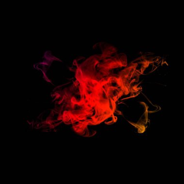 kırmızı plazma tokası duman etkisi, duman veya yangın parıltısı, görsel efekt tabakası izole edilmiş siyahı örtüyor