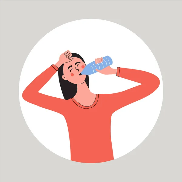 Thyrsty Prevención Deshidratación Equilibrio Del Concepto Del Mantenimiento Del Cuerpo — Vector de stock