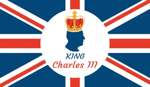 Король Карл Iii Знаменитий Святкування Коронації Царювання Британському Престолі Плоска Стоковий вектор