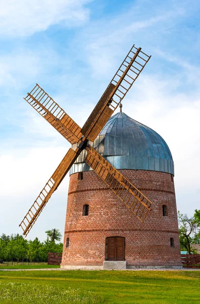 An old restored windmill in Pyzdry, Poland.