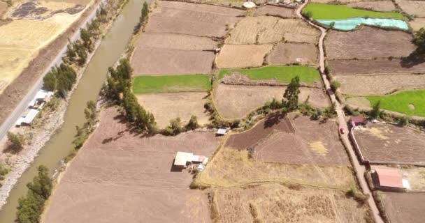 Aerial View Sacred Valley Incas Cusco Peru Peruvian Rural Country — Stock videók