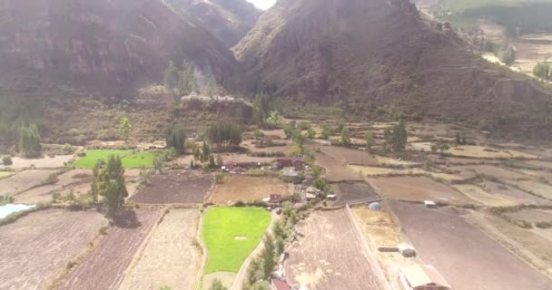 Aerial View Sacred Valley Incas Cusco Peru Peruvian Rural Country — Stock videók