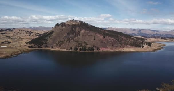 Cusco Peru Daki Huaypo Gölü Nün Hava Görüntüsü Peru Nun — Stok video