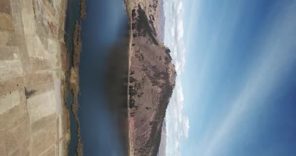 Cusco Peru Huaypo湖的空中录像 安第斯对Inkas圣谷附近秘鲁农村的看法 — 图库视频影像