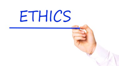 Mavi renkli işaret, konsept, stok resim içeren el yazısı etiği