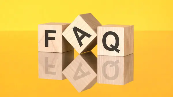 Wooden Cubes Text Faq Yellow Background Frequently Asked Question Concept Royalty Free Stock Images
