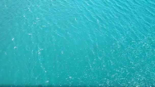 Vista Aérea Superficie Del Mar Aguamarina Textura Áspera Del Mar — Vídeos de Stock