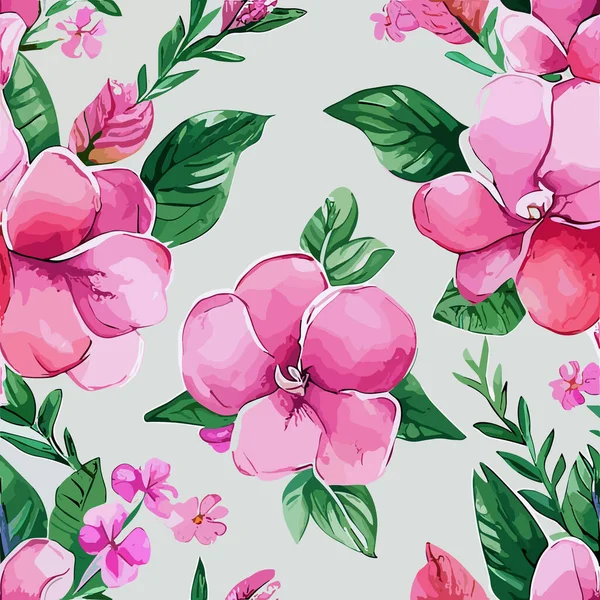 Seamless pink apple flowers background. Seamless repeating floral pattern - pink apple tree flowers. Designs fabric, textiles, wrapping paper, bedding.