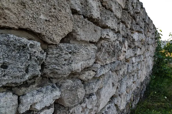 Wall of light, old Sandstone. Limestone wall.
