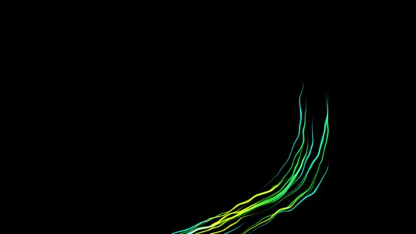 Neon Lines Heart Animatin Black Background Line Art Heart Icon — Stock Video