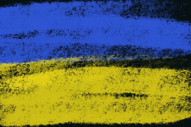 Grunge tarzında Ukrayna ulusal bayrağı. Ukrayna 'nın fırça darbesiyle boyanmış..
