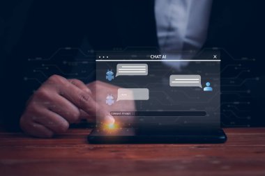 Yapay zekayla Chatbot Sohbeti, kadınla Yapay Zeka Teknolojisi, akıllı robot yapay zeka, komut girerek yapay zeka, fütüristik teknoloji dönüşümü..