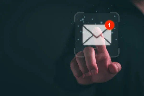 Nieuw Mailmeldingsconcept Voor Zakelijke Mailcommunicatie Digitale Marketing Inbox Ontvangt Elektronisch — Stockfoto
