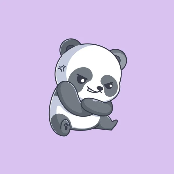 Cute Panda Angry Cartoon Design — Stock Vector