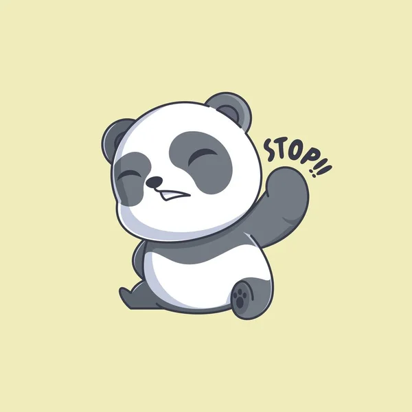 Lindo Panda Dice Basta Dibujos Animados — Archivo Imágenes Vectoriales