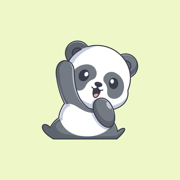 Lindo Panda Ondeando Mano Dibujos Animados — Archivo Imágenes Vectoriales