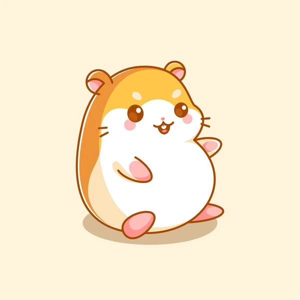Tatlı Hamster Oturuyor Gülümsüyor — Stok Vektör