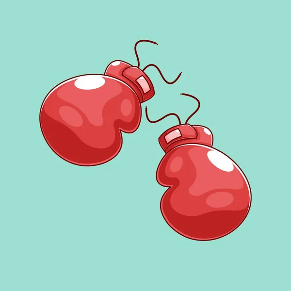 Two Boxing Gloves Green Background — ストックベクタ