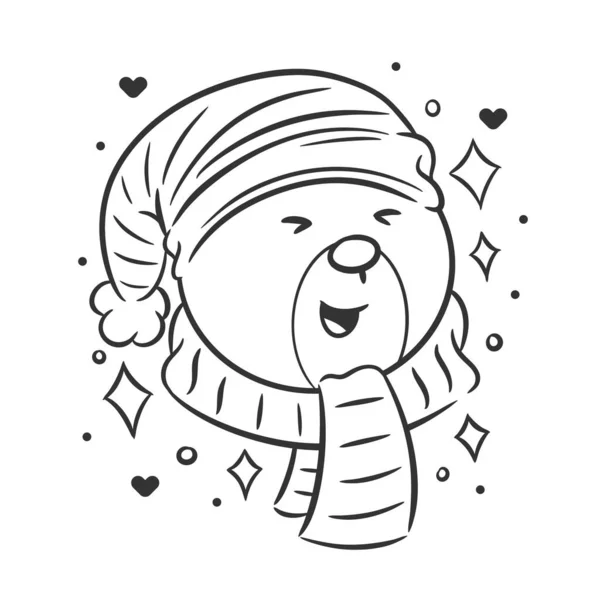 Medvěd Ručně Kreslený Styl Zbarvení — Stockový vektor