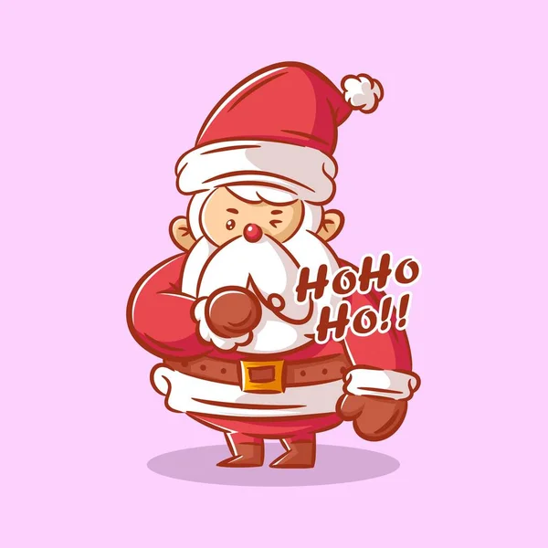 Carino Personaggio Santa Claus Posa — Vettoriale Stock