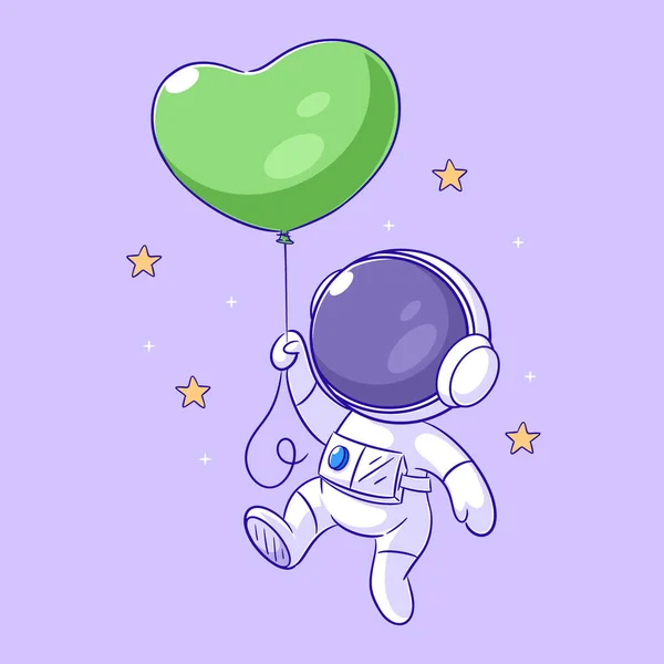 Astronot Balonla Uçuyor — Stok Vektör