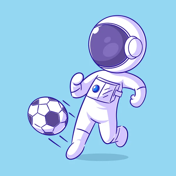 Астронавти Захоплені Грою Футбол — стоковий вектор