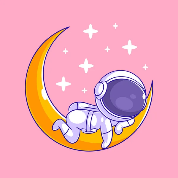 Astronauts Lazing Moon — Stok Vektör