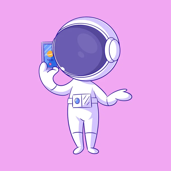 Astronaut Ringer Ett Samtal — Stock vektor