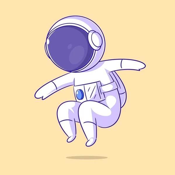 Astronaut Doet Een Sprong Omhoog — Stockvector