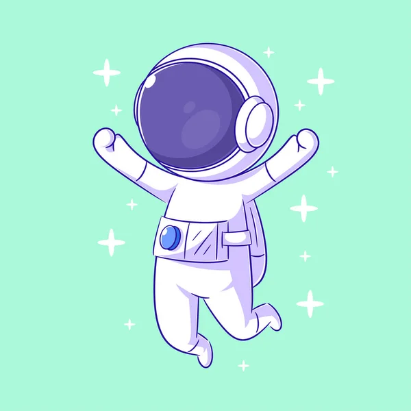 Astronot Uzayda Sıçrama Yapıyor — Stok Vektör
