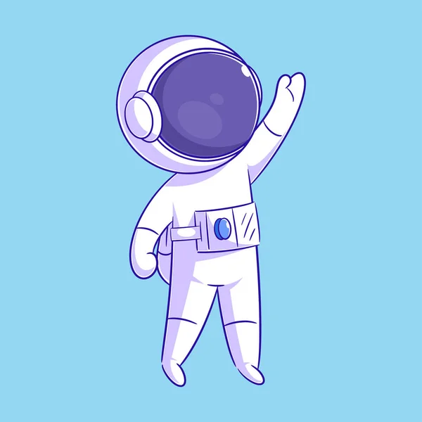Astronauta Macha Lewą Ręką — Wektor stockowy